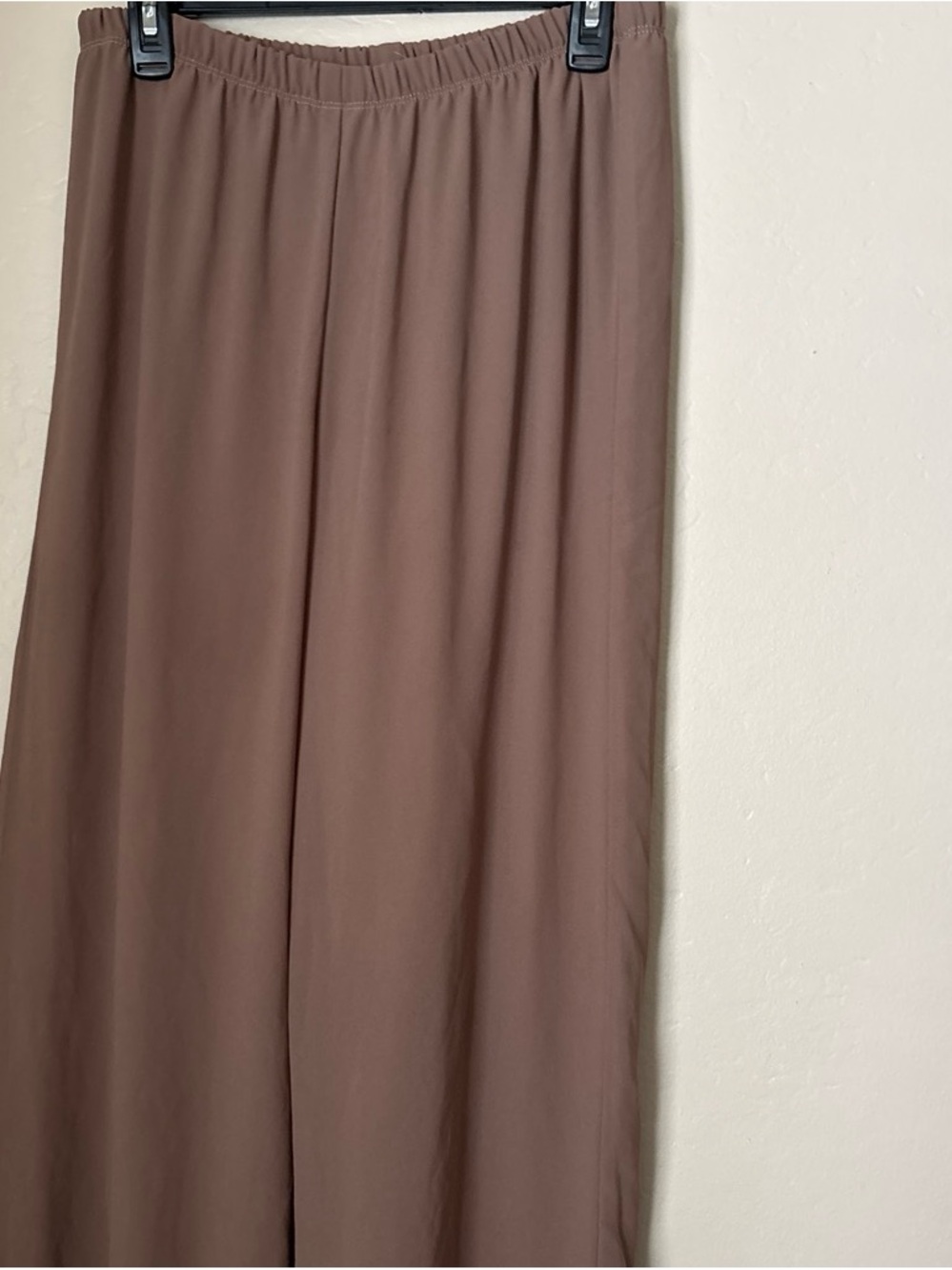 Wide Leg Elastic Waist Pants — Mauve Brown